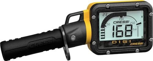 Cressi Digital Gauge Test - Digitales Manometer mit automatischer Aktivierung für das Tauchen, Farbe Gelb, Erwachsene Unisex