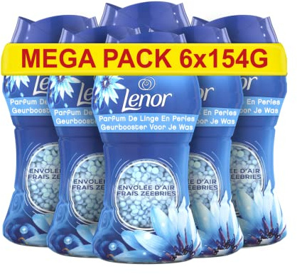 Lenor Envolée d'Air Wäscheduft aus Perlen, 66 Waschgänge (154 g x 6), für einen frischen Wind nach dem Waschen