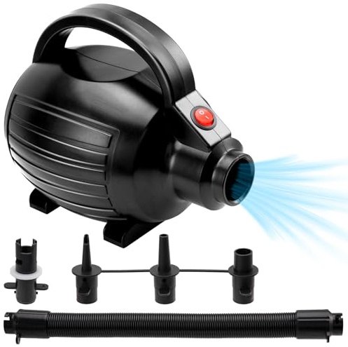 Elektrische Luftpumpe 600W für aufblasbare Gymnastikmatte, AC 220–240V Aufblas- & Entlüftungspumpe mit 4 Düsen, Tragbare Pumpe für Luftmatratzen, Pool Schwimmringe, Turnen, Yoga, Grün