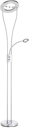 LeuchtenDirekt LED Stehlampe mit Leselampe Deckenfluter dimmbar | Deckenfluter, verstellbarer Lesearm, warmweiss, für Wohnzimmer, Büro und Schlafzimmer