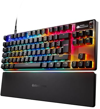 SteelSeries Apex Pro TKL Gen 3 - Gaming Keyboard - Hall Effect Switches; OmniPoint 3.0 - Adjustable Actuation - Game-Ready Presets - Rapid Trigger, Protection Mode, Rapid Tap/SOCD - German QWERTZ