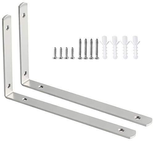 SAYAYO Winkel Regal Regalwinkel Edelstahl L förmige 90 Grad Recht Winklige Halterung für Wandhalterung Regal, Regalhalterung, Eckregal, 2 Stück Regalhalterung 300x156