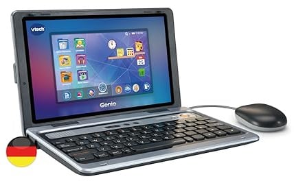 VTech Genio Lernlaptop XL – Lerncomputer mit großen 7"-LCD-Bildschirm mit Internetzugang, Textprogramm und vielen Lerninhalten – Für Kinder von 5-12 Jahren