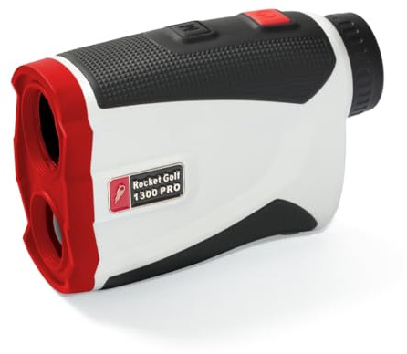 RocketGolf - Birdie Pro Slope White - Top Golf Laser Entfernungsmesser - 1300m FlagFinder, Vibration - Wasserabweisend - Rangefinder Golf, Jagd, Laser Klasse 1