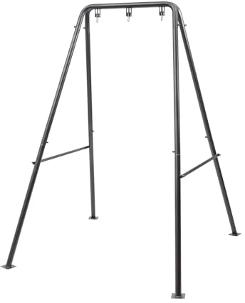Hängesessel Gestell mit Haken, Tragbarer Gestell für Hängesessel, Robustes Hängematte Gestell für Indoor/Outdoor, Schaukelgestell, Er ist für die Meisten Hängesessel Geeignet (Schwarz)