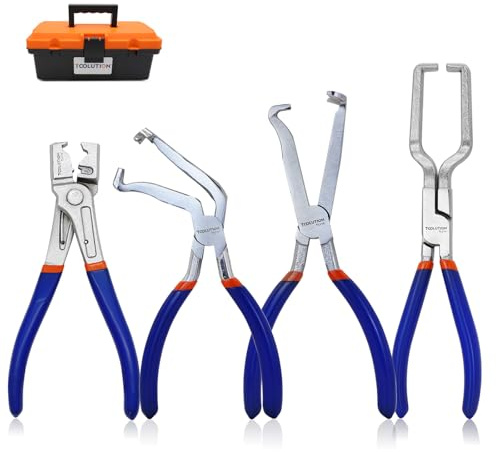 TOOLUTION Electrical Disconnect Pliers Kit 4 Piece Set – Auto Electrical Connector Pliers Fuel Line Disconnect Plier-tools Rapid Unconnec Tool for Cars Trucks Sicherungsringzangen