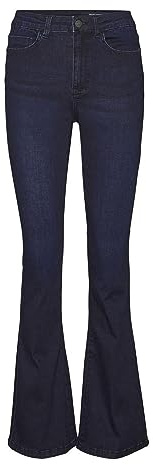 Noisy may Damen Flared Schlag Jeans High Waist Denim Stretch Hose Wide Vintage Pants NMSALLIE