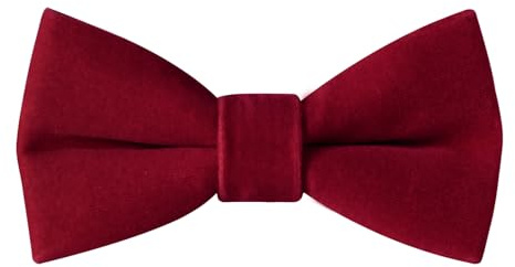 HOULIFE Kinder Jungen Fliege - Verstellbare Mädchen Fliege aus Samt Vorgebunden Fliege, einfarbige Fliegen mit Schmetterlingen für Party, Ball, Bankett, Hochzeit mit Geschenkbox (Weinrot)