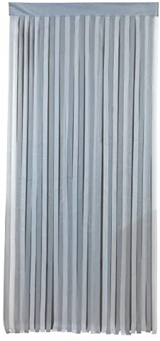 WENKO Maximex Türvorhang Grau-Weiß, praktischer Streifenvorhang gegen lästige Insekten und neugierige Blicke, inklusive Klettband, auch für Garderobenstangen, aus Polyester, 90 x 200 cm, zuschneidbar
