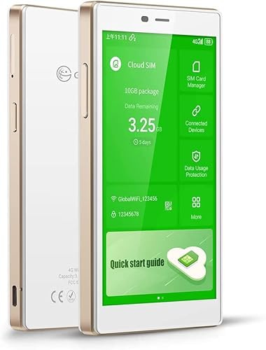 GlocalMe G4Pro 4G LTE Mobiler WLAN Router-Verfügbar in über 200 Ländern | Keine SIM nötig, 2.4GHz/5G Hz, WiFi Hotspot Mit 1GB globalen Daten, Verbindung von 10 Geräten gleichzeitig