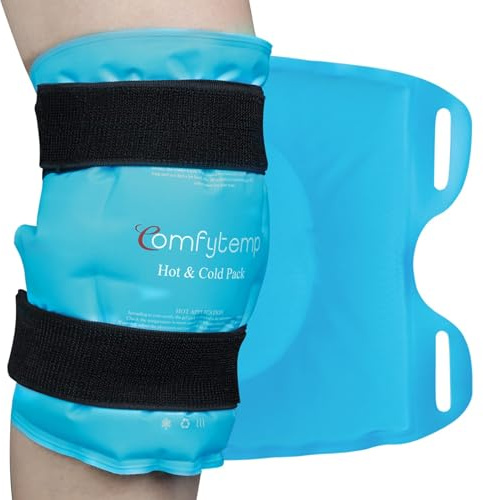Comfytemp Kühlmanschette Knie mit Klettverschlüsse, 27x35cm Kühlpads Groß Gel Kühlbandage Wiederverwendbar Kühlpack Kniekühlung nach Belastung,Sport oder Operation Kniebandage Kalt Warm Kompresse