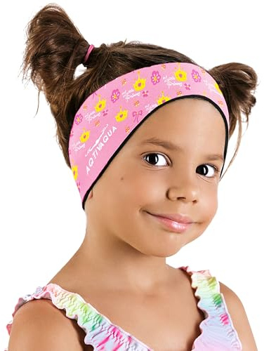 AqtivAqua Schwimm-Stirnband - Schwimm-Ohrenschutz für Kinder & Erwachsene, Damen und Herren, Kleinkinder - Haar-Schutz - hält die Ohrstöpsel im Ohr (Rosa P1, Medium)