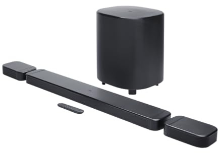 JBL Bar 800 MK2, 7.1‑Kanal Bluetooth‑Soundbar für TV mit abnehmbaren Lautsprechern, 10‑Zoll kabellosem Subwoofer, Dolby Atmos, HDMI eARC, WLAN, 4K‑Video, PureVoice 2.0 & MultiBeam 3.0, Schwarz