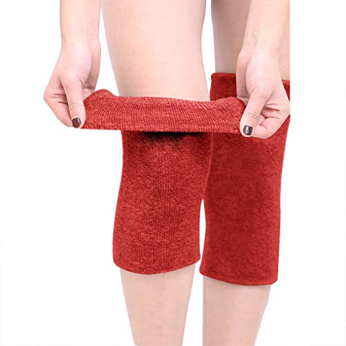FakeFace Kniewärmer für Damen Herren Rutschfest Winter Warm Knieschoner Elastisch Knieschützer Doppelschicht Beinwärmer Knie-Wärmer Thermische Kniekompression Ärmel für Fußball Tanzen Yoga Sport