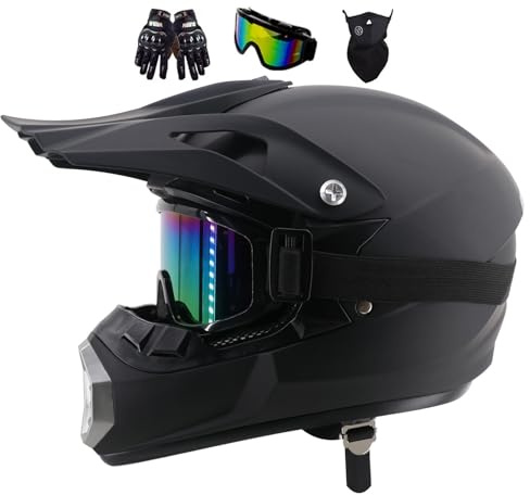 Motocross Helm Fullface Helm Dirt Bike Integral Motorradhelm, Jugend Motorradhelme, Herren Damen Downhill Motorradhelm, Kinder MTB ATV Offroad DH Helm, Erwachsener Motorrad Helm(Size:S(52-53CM))