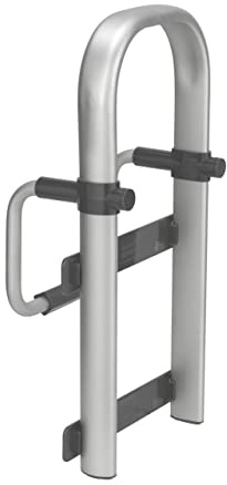 WENKO Badewannen-Einstiegshilfe Secura Premium - Wannengriff, verstellbar, bis 150 kg belastbar, Aluminium, 25.5 x 51 x 17.5 cm, Silber matt Gomo Einheitsgröße