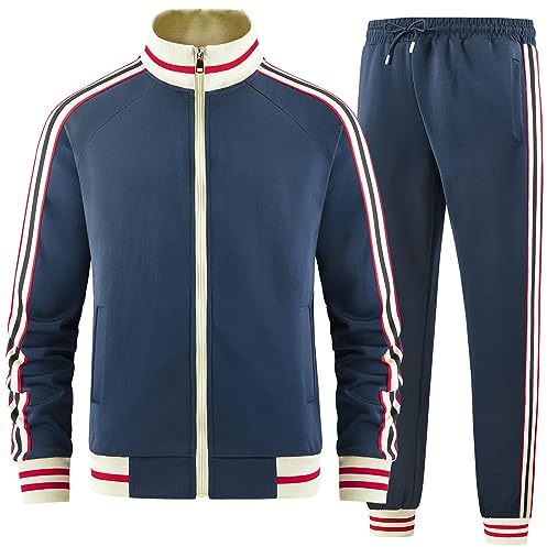 dioxoib Herren Track Anzüge Sets Langarm Full-Zip Sweatsuit Active Jacken und Hosen 2-teilige Outfits, Ai-tz006, X-Large