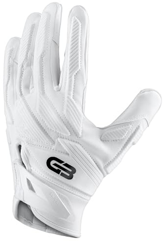 Grip Boost Fußballhandschuhe Raptor 2.0 Gepolsterte Herren Lineman Handschuhe mit Boost Plus Grip-Technologie (Weiß, X-Large)