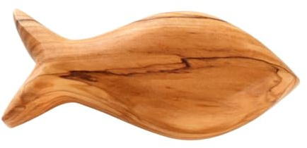 Kassis Geschenkartikel Olivenholz Fisch Handschmeichler Antistress Glücksbringer Deko Holzdeko Tischdeko Geschenk für Kommunion Taufe Firmung