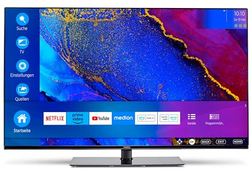 MEDION X14370 (MD 30706) TV 108 cm (43) Smart TV 4K UHD | Dolby Vision HDR, Dolby Atmos, Netflix, Prime Video, MEMC, Micro Dimming, Bluetooth, PVR
