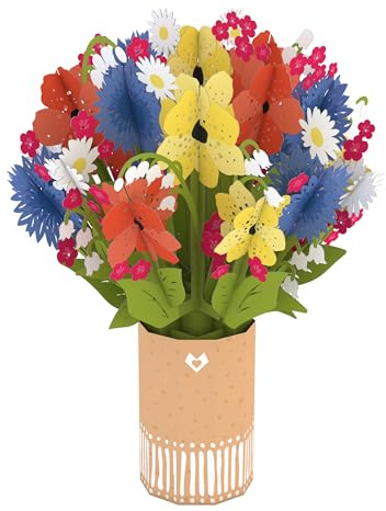 Lovepop® Wildblumenstrauß aus Papier | bunter 3D Pop-Up Bouquet Papierblumen-Strauß für Jahrestag, Hochzeitstag, Muttertag, Dankeschön | inkl. Notizkarte für Glückwünsche