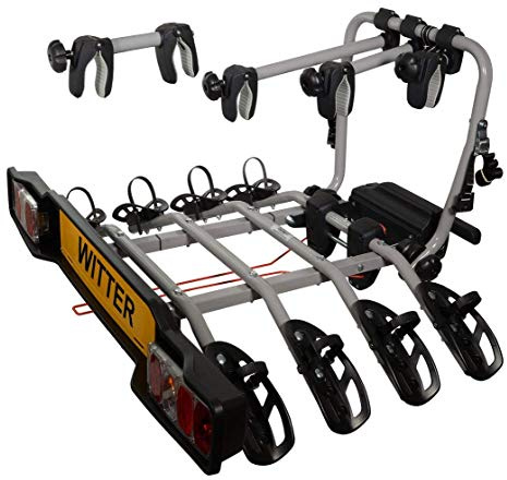 Witter ZX304EU Fahrradträger für die Anhängerkupplung | Kupplungsträger für 4 Fahrräder | 60 kg Zuladung | 13-poliger Stecker