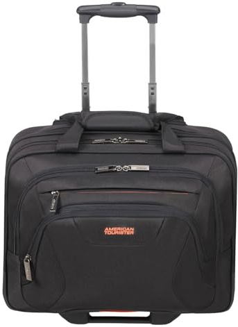 American Tourister at Work - 15.6 Zoll Laptoptasche mit Rollen, 44 cm, 22 L, Schwarz/Orange (Black/Orange)