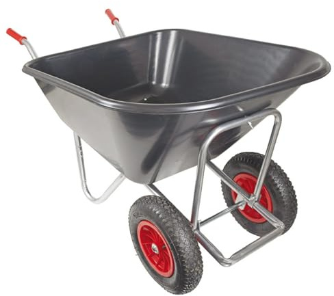 BPA 2-Rad Schubkarre groß 240L – Großmuldenkarre mit PP-Mulde | Agrarkarre Silokarre für Stall, Hof & Garten | verzinkter Rahmen & Luftbereifung