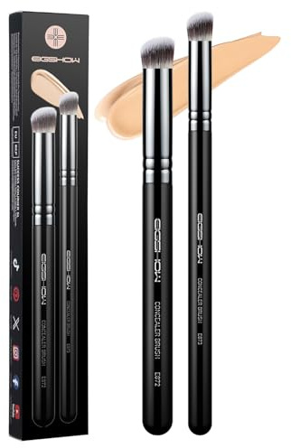 EIGSHOW Concealer Pinsel Abgewinkeltes Präzisions-Concealer-Pinselset Make Up Brush Puderpinsel Für Creme- Oder Flüssig-Make-Up Schwarz (E872&E873)