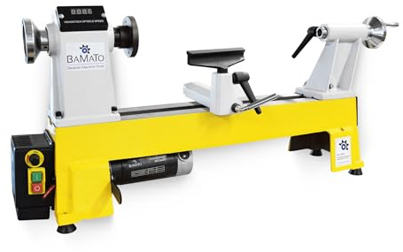 BAMATO Drechselmaschine WL-460V | 550W Leistung | M33 Geweindeaufnahme | MK2 Konus | 153mm Spitzenhöhe | 230V | Drechselbank für Holz Werkstatt
