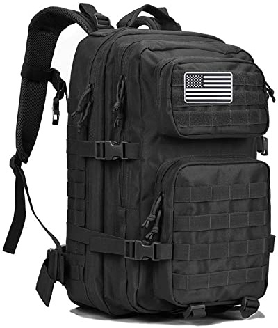 G4Free 45L Militär Taktischer Rucksack, Große Rucksack Taktisch mit MOLLE-System, 3 Tage Armee Assault Pack Bag Go Bag Rucksack Herren für Assault Wandern Reisen Outdoor Arbeit, Schwarz