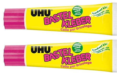 UHU 47735 - Bastelkleber, Tube mit 90 g (90g, Bastelkleber, 2 Tuben)