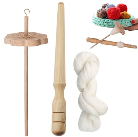 Handspindel aus Holz, Top Whorl Garn Spinnrad – Handwerkswerkzeuge, Hobbybedarf zum Weben, Nähen, Stricken, Häkeln