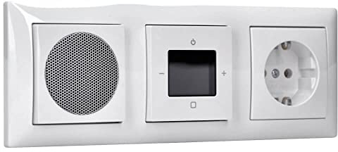 Busch-Jaeger Radio-Set: 8215 U-101 Radio DAB+ + 8252-914-101 Zentralscheibe Radio + 20 EUC-914 Steckdose + 8223 Lautsprecher + 8253-914 Zentralscheibe + 1723-914 3-fach Rahmen Alpinweiß Balance SI