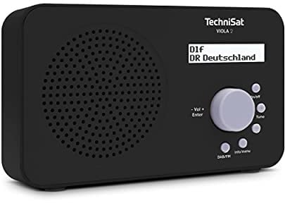 TechniSat VIOLA 2 - tragbares DAB Radio (DAB+, UKW, Lautsprecher, Kopfhöreranschluss, zweizeiliges Display, Tastensteuerung, klein, 1 Watt RMS) Schwarz