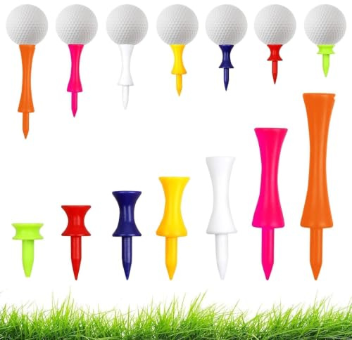 HuangXinyu Golf Tees Kunststoff Driver Golftees Set, Golf Zubehör, Unbreakable Plastik Golf Tees, Wiederverwendbar Tees Golf für Golfer üben, Geschenk für Golfer oder Familie