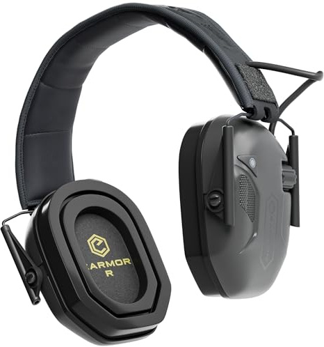 Earmor M300T Elektronischer Schiesskapselgehörschutz mit Bluetooth, Lärmdämpfung SNR 29dB, Schwarz