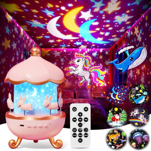 Geschenk Mädchen 2 3 4 5 6 Jahre, Sternenhimmel Projektor Nachtlicht Kinder | Spielzeug Mädchen, 315 Modi, 15 Filme & Melodien, 360° Rotation, Einschlaflhilfe, Timer, Wiederaufladbarer Akku
