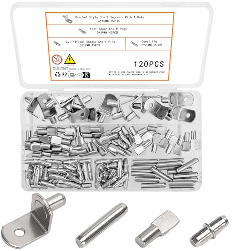 zrfgbxim 120 Stück Regalbodenträger, 5mm 6mm Bodenträger für Einlegeböden Kleiderschrank, 4 Stile Metall Einlegeboden Halter für Schränke Bücherregal Küchenschrank Schrankbretter Halter
