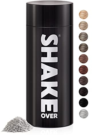 SHAKE OVER Veganes Streuhaar zur Haarverdichtung, Zink angereicherte Fasern | Schütthaar für Frauen und Männer, 30g, Gray, vegane Zink-Fasern, hochwertiges Schütthaar, Made in Europe