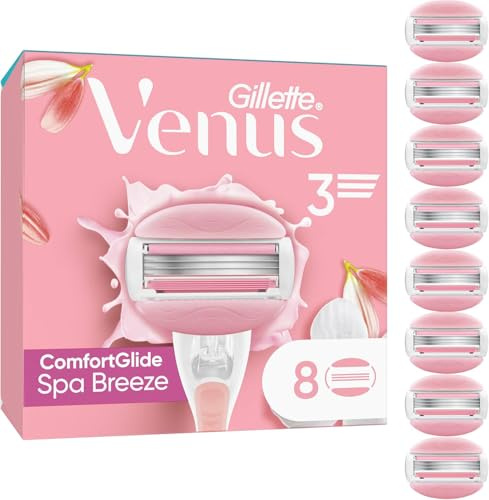Gillette Venus Comfortglide Spa Breeze Rasierklingen Damen, 8 Original Ersatzklingen für Damenrasierer