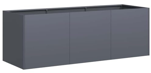 vidaXL Pflanzgefäß Anthrazit 120 x 40 x 40 cm Kaltgewalzter Stahl | Hergestellt aus strapazierfähigem kaltgewalztem Stahl, Schlanker und einfacher Look, genau richtig für Außenbereiche,
