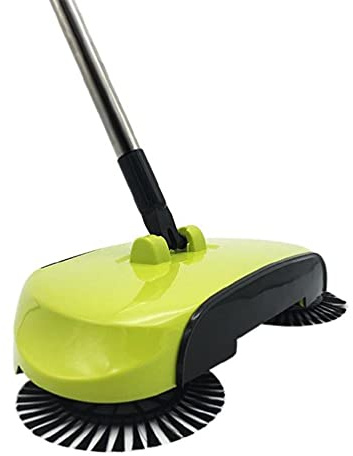 SHUIXIN Manuelle Push Kehrmaschine, Multifunktions Bodenbürste mit 360 Grad rotierender Schaufel, Schwarz, Kunststoff, 110 cm Griff, für Schlafzimmer, Haus, Wohnzimmer, Büro