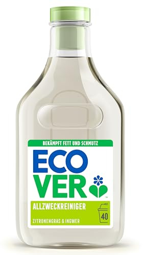 Ecover Allzweckreiniger Spray, kraftvoll gegen Schmutz und Dreck, für alle Oberflächen, Zitronengras- und Ingwerduft, 1 x 1L