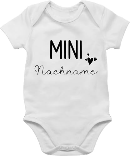 Body Junge Mädchen - Zur - Mini Nachname | Schwangerschaft verkünden Geschenk Geburt Baby - 1/3 Monate - Weiß - geschenke für werdende eltern personalisierte babysachen geburtsgeschenk name
