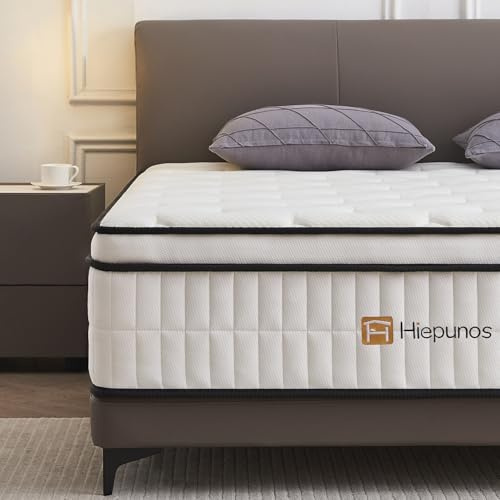 Hiepunos Matratze 140x200 cm Höhe Taschenfederkernmatratze Härtegrad H3,7 Zonen Federkernmatratze Orthopädische mit Comfort Memory-Schaum Schicht, Rückenentlastende