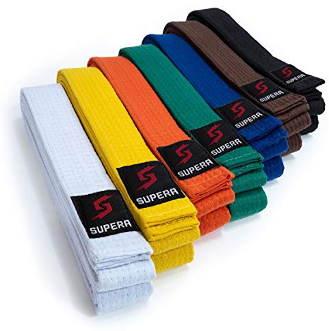 SUPERA Kampfsport Gürtel Längen. Karate Gürtel aus extra dickem Stoff. Taekwondo Gürtel für Kinder und Erwachsene - Budogürtel, Farbe:gelb, Größe:300 cm