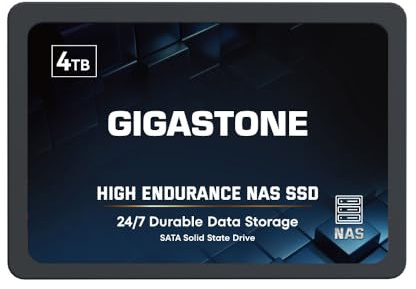 Gigastone NAS Zertifiziert 4TB SSD Festplatte Hohe Dauerhaltbarkeit SSD für 24/7 Dauerbetrieb NAS-Systeme RAID 2,5 Zoll SATA III Internes Festkörper-Laufwerk SSD Caching