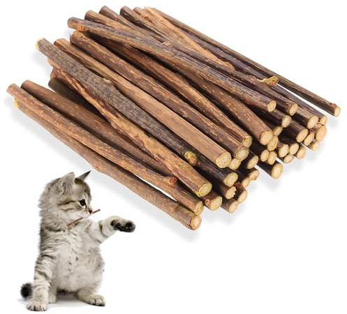 But the cow 40 Stück Matatabi Stick Katzenminze Sticks für Katzenspielzeug Katzenminze Spielzeug, Matatabi Katzenminzen Spielzeug, Katzen Sticks Katzensticks für Zahnpflege Reinigung Dental