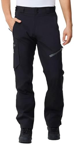 ATLASLAVA Hose Herren Wanderhose Wasserdicht Trekkinghose Atmungsaktiv Outdoorhose Männer zum Outdoor-Aktivitäten und Außenarbeiten Black L